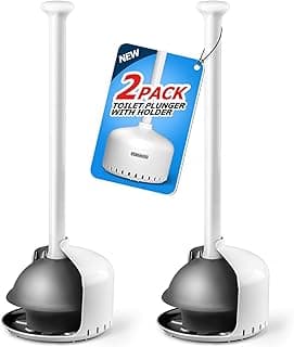 2Pack Toilet Plunger with Holder，Plungers for Bathroom with Holder, Toilet Plunger with Cover，Bathroom Plunger，Bathroom Decor，Bathroom Accessories，Toilet Bowl Cleaners,White