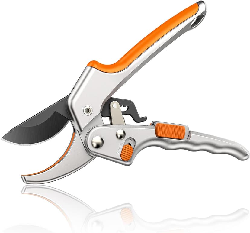 Pruning Shears, Kenossion Gardening Tools - Garden Shears with Ratchet Anvil, Professional Pruners for Gardening, Garden Clippers/Pruning Scissors with Stainless Steel Blades & Non-slip Handle
