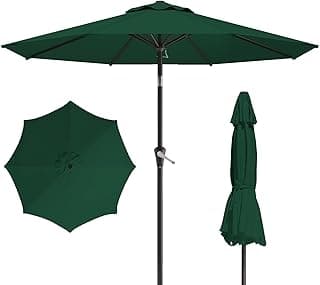 10FT Patio Umbrella, Outdoor Umbrella with Push Button Tilt and Crank, 8 Sturdy Ribs, UV Protection & Waterproof Market Umbrella for Pool, Backyard, Beach,Deck