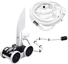 MAKHOON Upgrade Pool Pressure Side Sweeper: Professional Solution for Cleaning Your Swimming Pool (Four Wheels are Better Than Three)