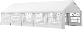 Outsunny 16' x 32' Heavy Duty Party Tent & Carport with Removable Sidewalls and Double Doors, Large Canopy Tent, Sun Shade Shelter, for Parties, Wedding, Outdoor Events, BBQ, White