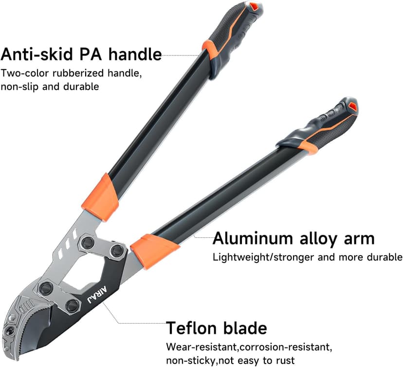 AIRAJ 27” Anvil Loppers for Tree Trimming Heavy Duty with Compound Action | Tree Branch Cutter with 2 Inch Cutting Capacity | Chops Thick Branches Ease | Garden Lopper Pruning Shears Heavy Duty