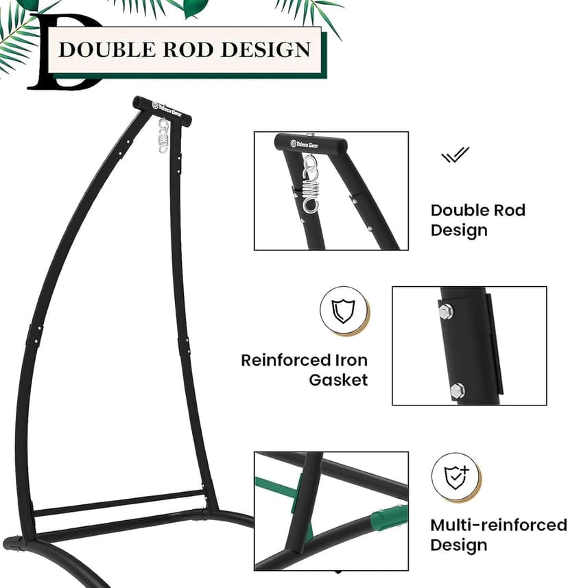 G TALECO GEAR C-Type Hanging Hammock Chair Stand, Heavy Steel Swing Chair Stand, Suitable for Indoor and Outdoor Swing Frame (Seat not Include