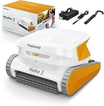 Poolmate Hydro 3 Robotic Pool Cleaner for Inground/Above Ground Pools, 150W Cordless Pool Vacuum, Max 200min Runtime, 4.1L Filter Basket, Auto Waterline/Wall Cleaning, Max 1076 sq.ft Coverage