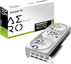 GIGABYTE GeForce RTX 4070 AERO OC V2 12G Graphics Card, 3X WINDFORCE Fans, 12GB 192-bit GDDR6X, GV-N4070AERO OCV2-12GD Video Card