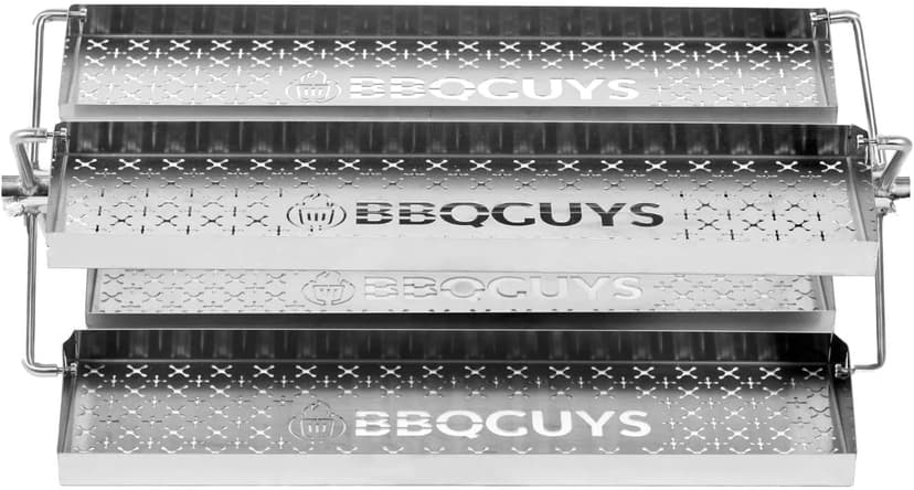 BBQGUYS Signature Rib Rotisserie Rotating BBQ Grill Trays - BBQ-RRW