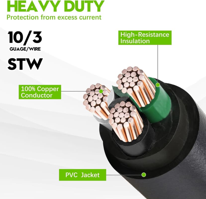 30 Amp to 110 Generator Adapter Cord, NEMA L5-30P Male to 3X 5-15R/5-20R Female Generator Distribution Adapter 3 Prong 30 Amp to 15 Amp/20Amp with Lighted Power Indicator,STW 10 AGW 3FT