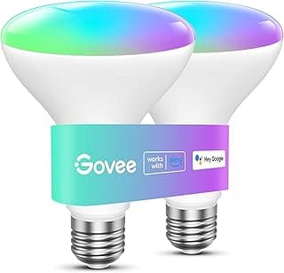 Govee Smart Light Bulbs, 1200 Lumens Dimmable BR30 Bulbs, RGBWW Color Changing Light Bulb, Flood Light Bulbs Work with Alexa, Google Assistant, WiFi & Bluetooth LED Bulbs, Music Sync, 2 Pack