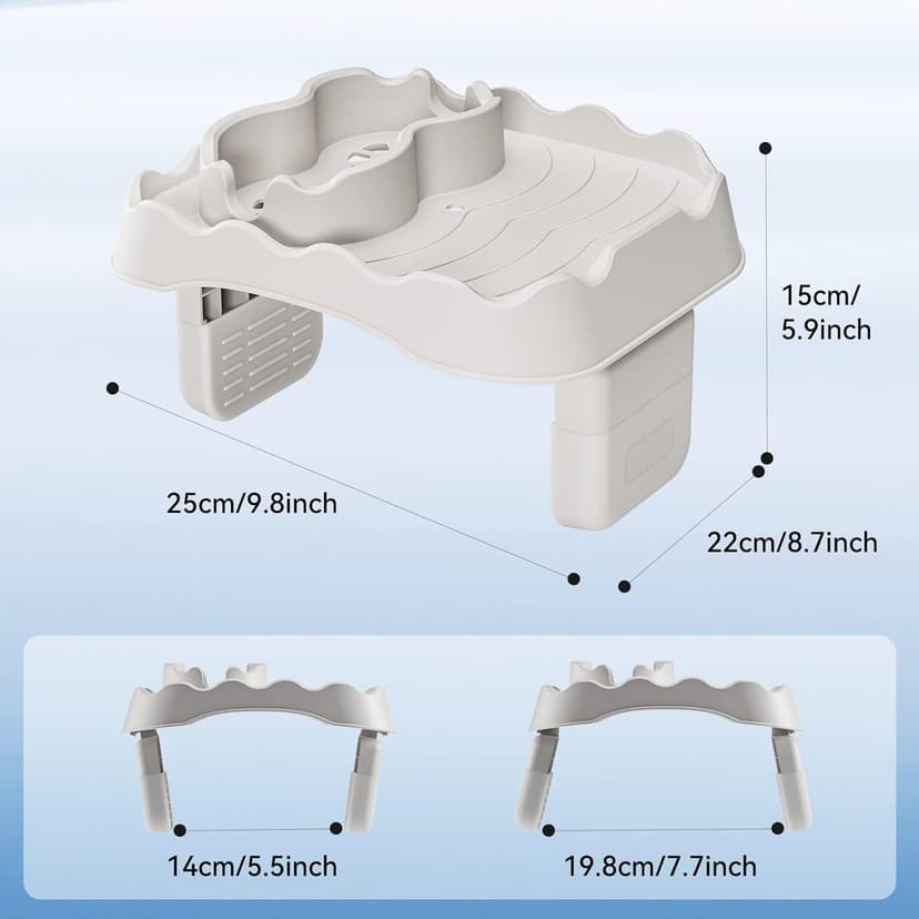 Anivia Hot Tub Table Tray, Hot Tub Accessories for Intex PureSpa, Nonslip Caddy Holds 2 Drinks, Keep Snacks-Drinks Handy and Dry, Fits Outdoor Inflatable Spa/Pool/Hot Tub Wall (Beige)