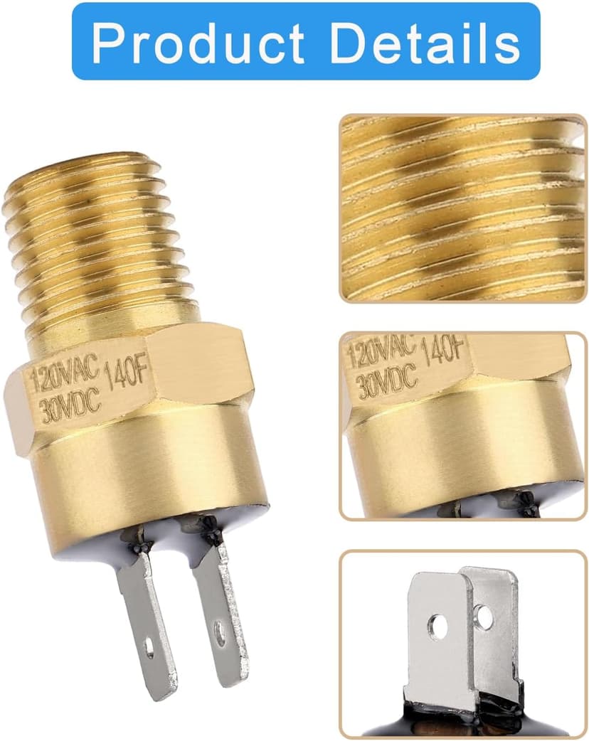 Automatic Gas Shutoff Switch for Pentair, 42002-0025S High Limit Switch Brass Pool Heater Switch Accessories for Pool & Spa Electrical Heater