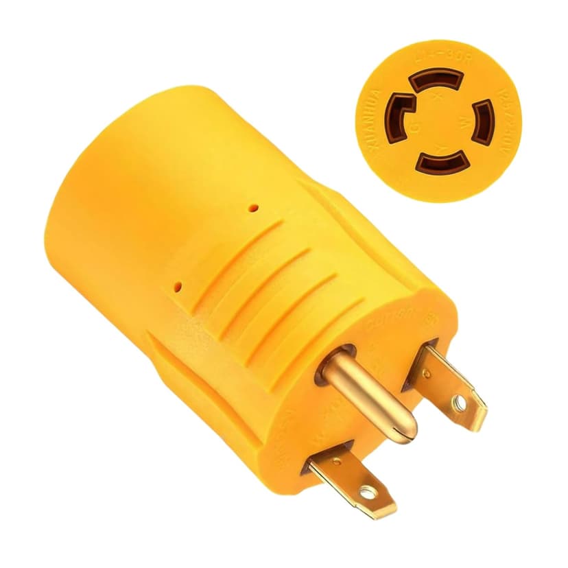 NEMA TT-30P to L14-30R Adapter, 30 Amp 3 Prong Male to 4 Prong Female Twist Locking RV Generator Plug Adapter for Campers and Portable Generators