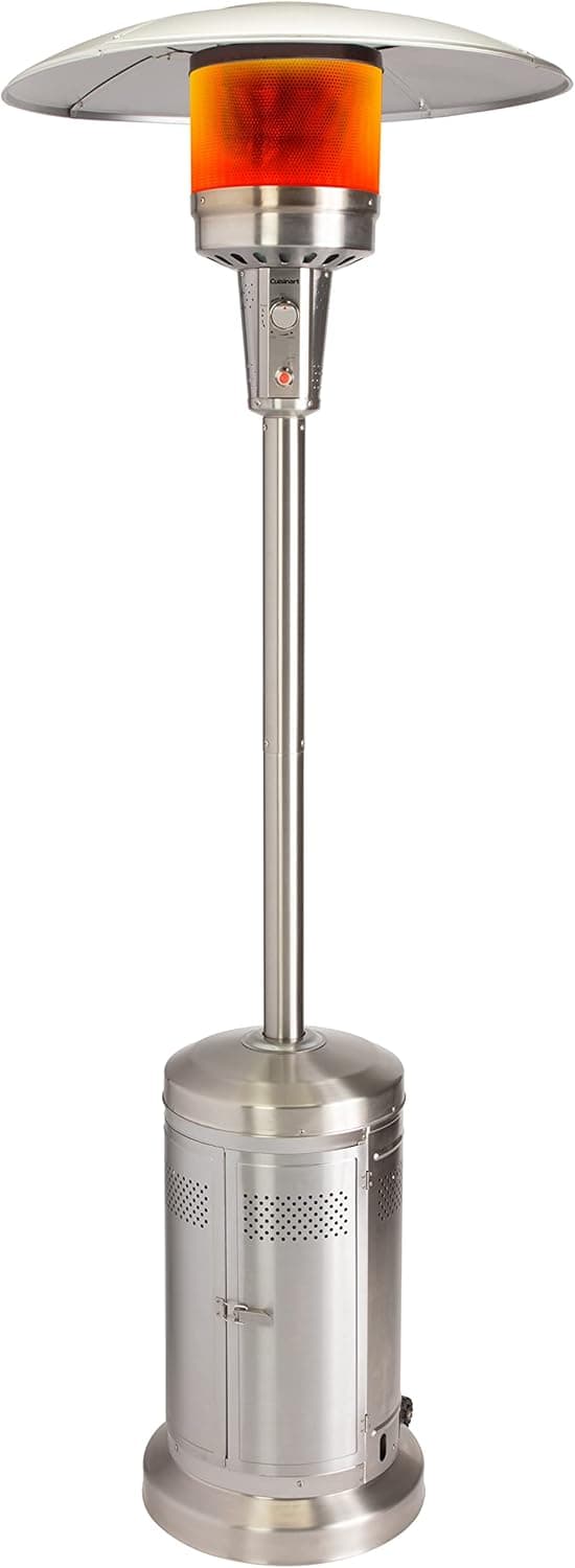 Cuisinart COH-300 Propane Push Start Ignition, 47,000 BTU Burner, Heats up to 200 sq. ft, 32" (L) x 85" (H), Stainless Steel Outdoor Patio Heater