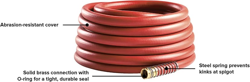 Gilmour Pro Commercial 3/4" x 75' Heavy Duty Water Hose, Durable and Kink Resistant 75 ft Garden Hose