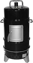 Grill Boss 4 Tier Vertical Freestanding Charcoal Smoker Portable BBQ Grill with Temperature Gauge for Outdoors, 564 Square Inch Cooking Area, Black