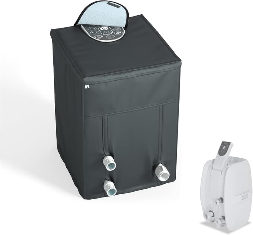 XCZ Hot Tub Pump Cover with PVC Transparent top, Insulated with Polar Fleeced Fabric, Spa Pump Winter Cover, Suitable for Inflatable hot tub Heater, Black, Cover only,