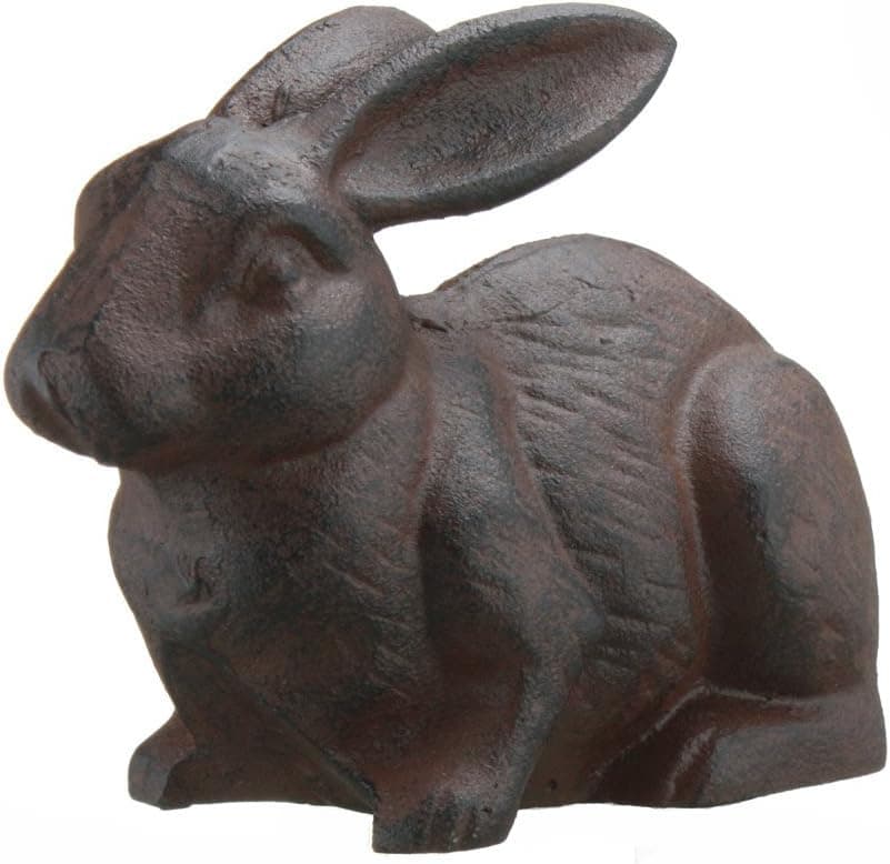 Full Bodied Cast Iron Rabbit Garden Figure by INsideOUT