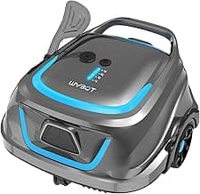 WYBOT A1 Cordless Robotic Pool Cleaner, Automatic Pool Vacuum with 120 Mins, Double Filters, LED Indicator, Fast Charging, Ideal for Above Ground & In-ground Flat Pools - Blue & Grey