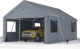 Car Ports 12x20 Heavy Duty,Carports with Sidewalls,Carport Canopy All Weather,Gray