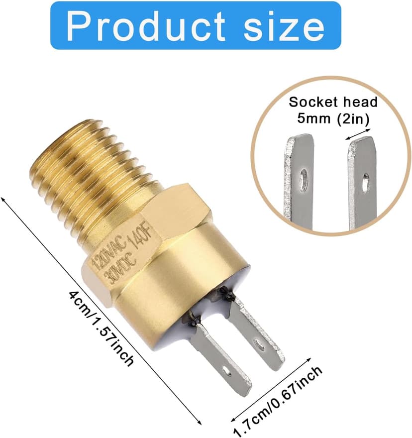 Automatic Gas Shutoff Switch for Pentair, 42002-0025S High Limit Switch Brass Pool Heater Switch Accessories for Pool & Spa Electrical Heater
