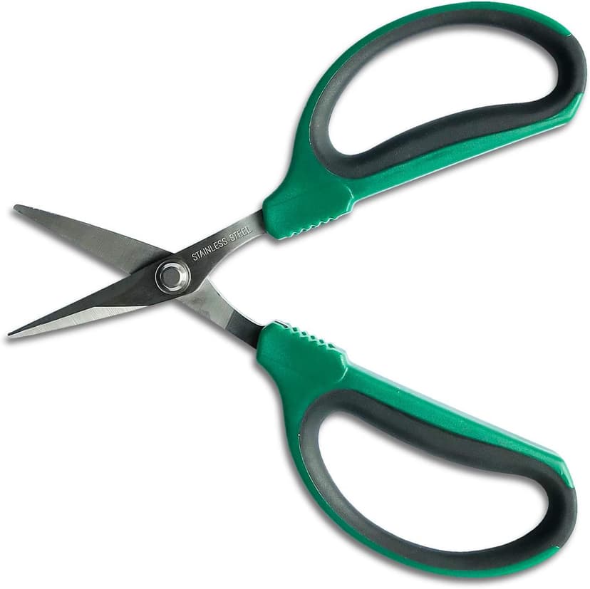 6-Inch Stainless Steel Garden Bonsai Pruning Shears with 40mm Straight Blade Pruners, Anti-Slip Softgrip Micro-Tip Snip