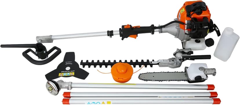 33cc 2-Cycle Gas Multi-Trimmer | 4-in-1 String Trimmer w/Rotatable Pole Saw, Weed Eater Weed Wacker, Brush Cutter & Hedge Trimmer Gas for Lawn, Yard, Garden Care, All-in-one Garden Tool