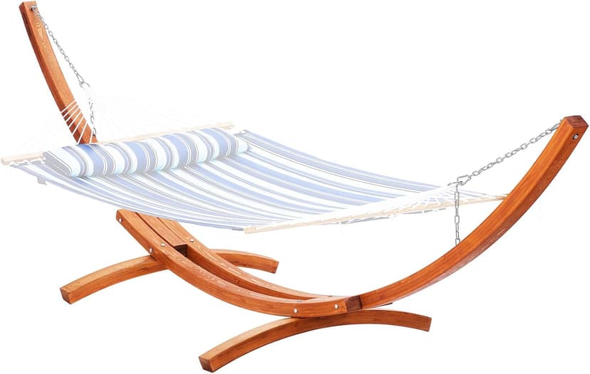 VEVOR Wooden Hammock Stand, 475 lbs Capacity Universal 2 Person Hammock Frame Fits 9-13 ft Hammocks, Larch Wood Arc Adjustable Stand for Hammock with Chain and Carabiner, for Outdoor and Indoor