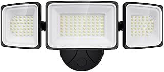 Onforu 100W Flood Lights Outdoor, 9000LM Brightness LED Light Outside, IP65 Waterproof LED Exterior Floodlight with 3 Adjustable Heads, 6500K White Outdoor Security Light for Yard Garage Eave