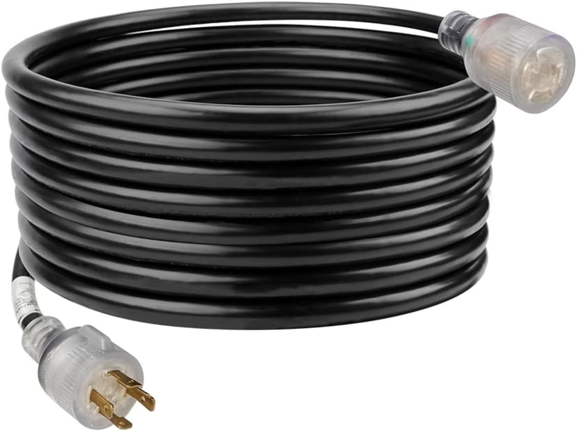 MaxWorks 80841 25 Ft. Heavy Duty 4-Prong Twist Lock 125V/250V 30 Amp L14-30P (Male) L14-30R (Female) Generator Extension Cord