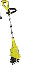 Sun Joe Electric Garden Cultivator with 2.5 Amp Motor and Steel Blades, Cultivates in 6.3 Inch Wide Path for Small Gardens and Flower Beds, Green