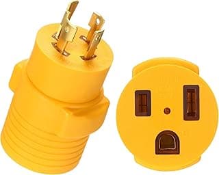 Kanayu Generator to Welder Adapter Compatible with Nema L14-30p to 6-50r 30 Amp 4 Prong Lock Male Plug to 3 Prong Female Receptacle Adapter Dryer Ev Charger Power Cord Connector 250v(Yellow)