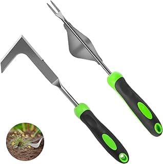 Weed Puller Tool, Manual Hand Weeder Tool, Crack Weeder Crevice Weeding Tool Stainless Steel, Paving Brick Moss Dandelion Removal, 2 Pack Weed Remover Tool for Garden Patio