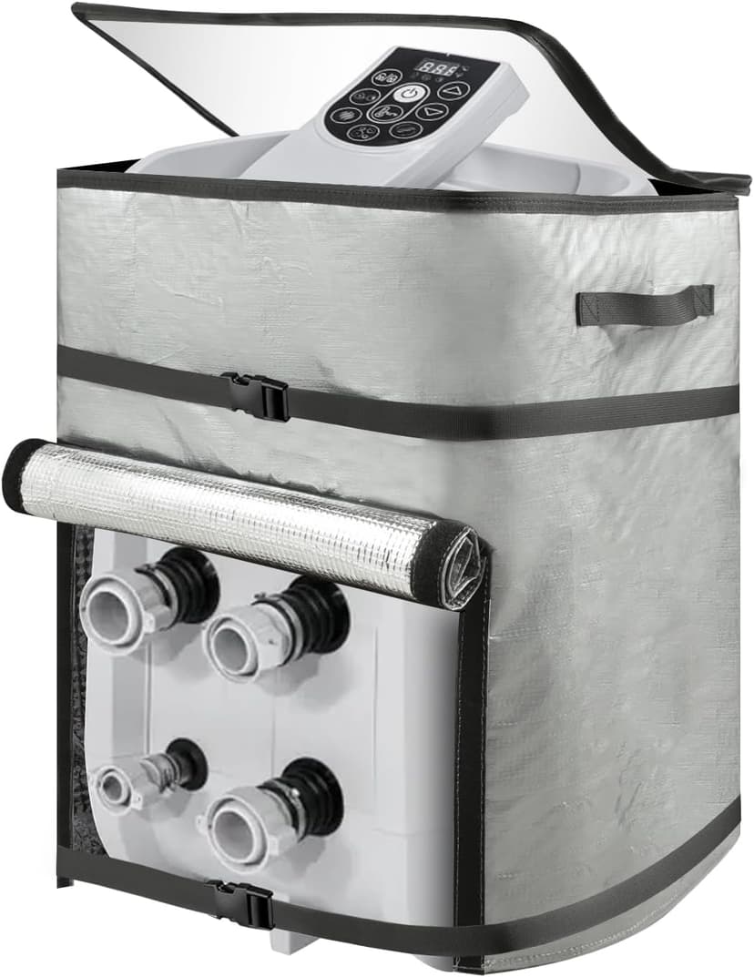 UCEDER Insulated Inflatable Hot Tub Spa Heater Pump Cover with Clear PVC Window, Energy-Saving and Eco-Friendly Insulation for Winter Freeze Protection