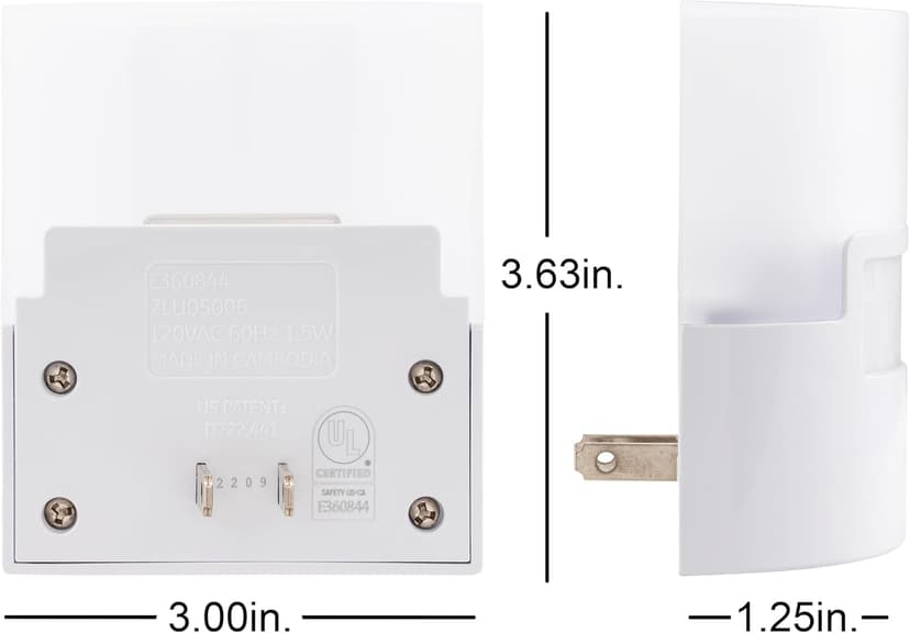 GE LED Motion Sensor Night Light, Plug into wall, 40 Lumens, Soft White, UL-Certified, Energy Efficient, Ideal Nightlight for Bedroom, Bathroom, Kitchen, Hallway, 46632, White, 2 Pack