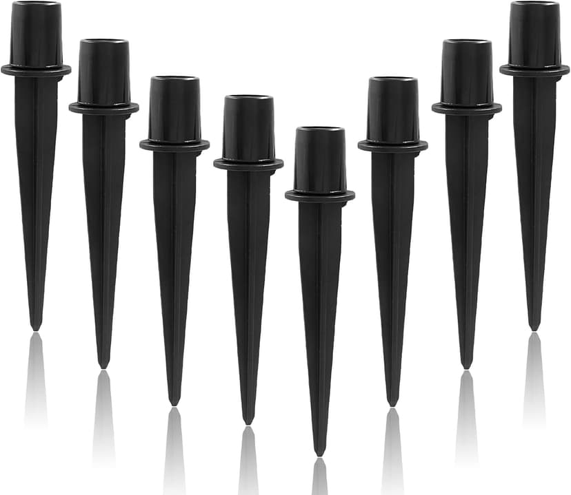 8 Pcs Solar Light Stakes Replacement, Black Metal Stakes, Pathway Lights Spike for Yard, Garden (0.79 Inch External Diameterx 5.4 Inch Height)