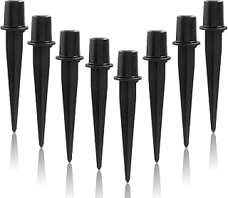 8 Pcs Solar Light Stakes Replacement, Black Metal Stakes, Pathway Lights Spike for Yard, Garden (0.79 Inch External Diameterx 5.4 Inch Height)