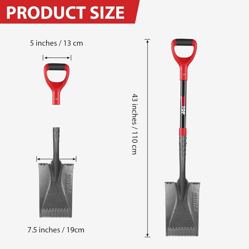 Spade Shovel Garden Flat Trenching Shovel for Digging Gardening Planting Edging, 43 inches