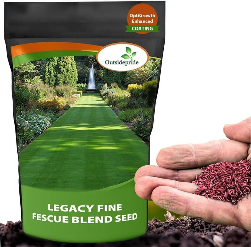 Outsidepride Legacy Fine Fescue Grass Seed Mix - 5 lbs. Shade & Sun Tolerant Blend of Hard Fescue, Chewings Fescue & Creeping Red Fescue with OptiGrowth Coating for Better Establishment