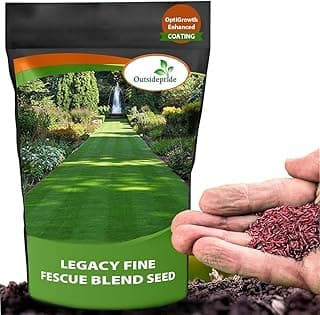 Outsidepride Legacy Fine Fescue Grass Seed Mix - 5 lbs. Shade & Sun Tolerant Blend of Hard Fescue, Chewings Fescue & Creeping Red Fescue with OptiGrowth Coating for Better Establishment