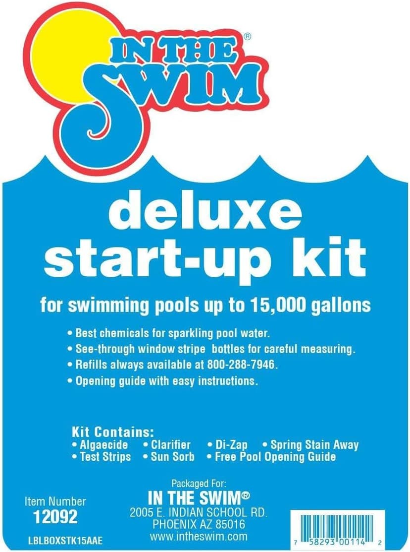 In The Swim Pool Deluxe Opening Chemical Start Up Kit - Above Ground and In-Ground Swimming Pools - Up to 15,000