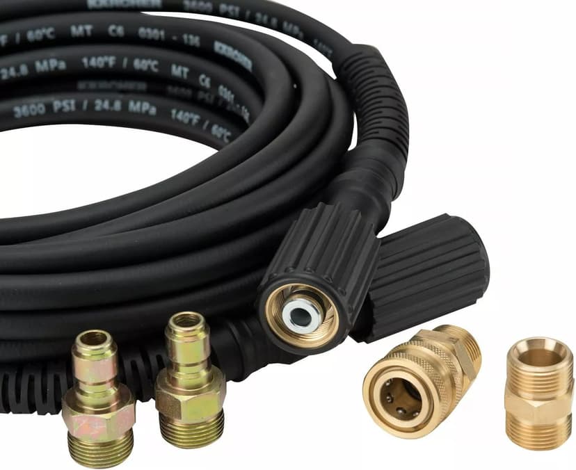 Kärcher 25' High Pressure Replacement/Extension Hose for Pressure Washers - 3600 PSI - Adapters Included - Quick Connect/M22