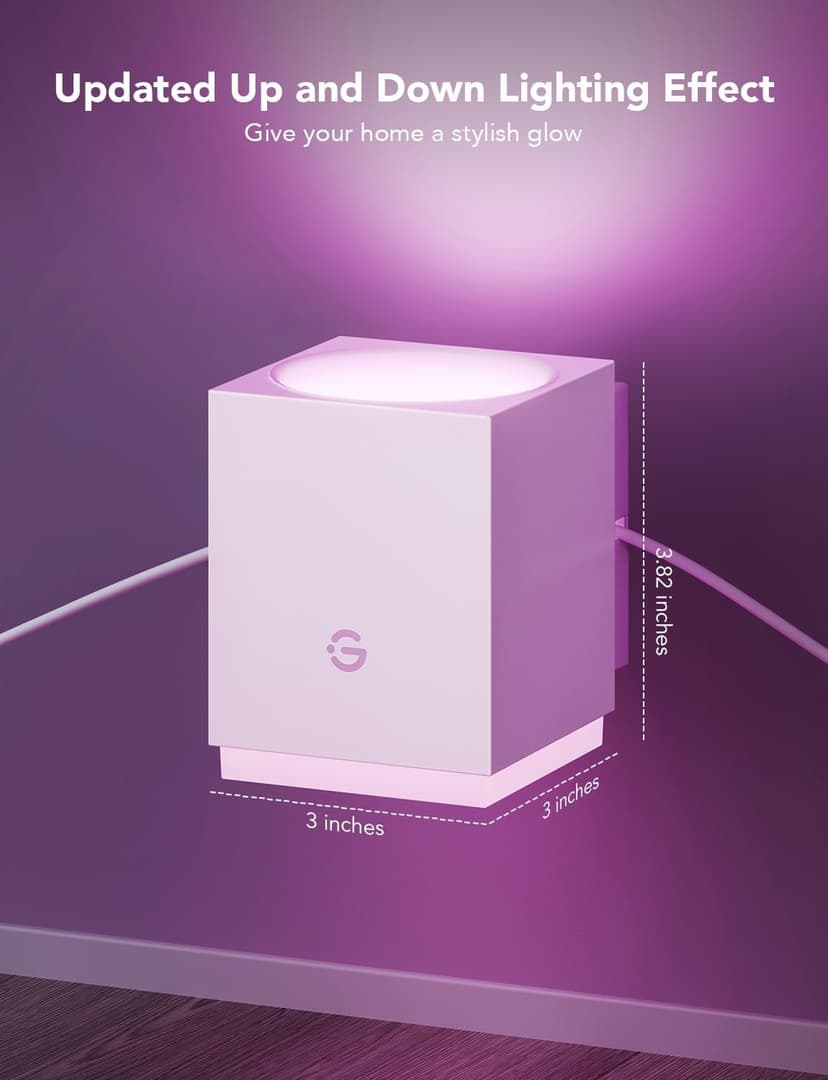 Govee Cube Wall Sconces, RGBIC LED Wall Light Works with Alexa, WiFi Smart Lights for Room Decor, Color Changing Indoor Light Fixture for Bedroom Dining Room, Music Sync, Adjustable Cables, 15ft