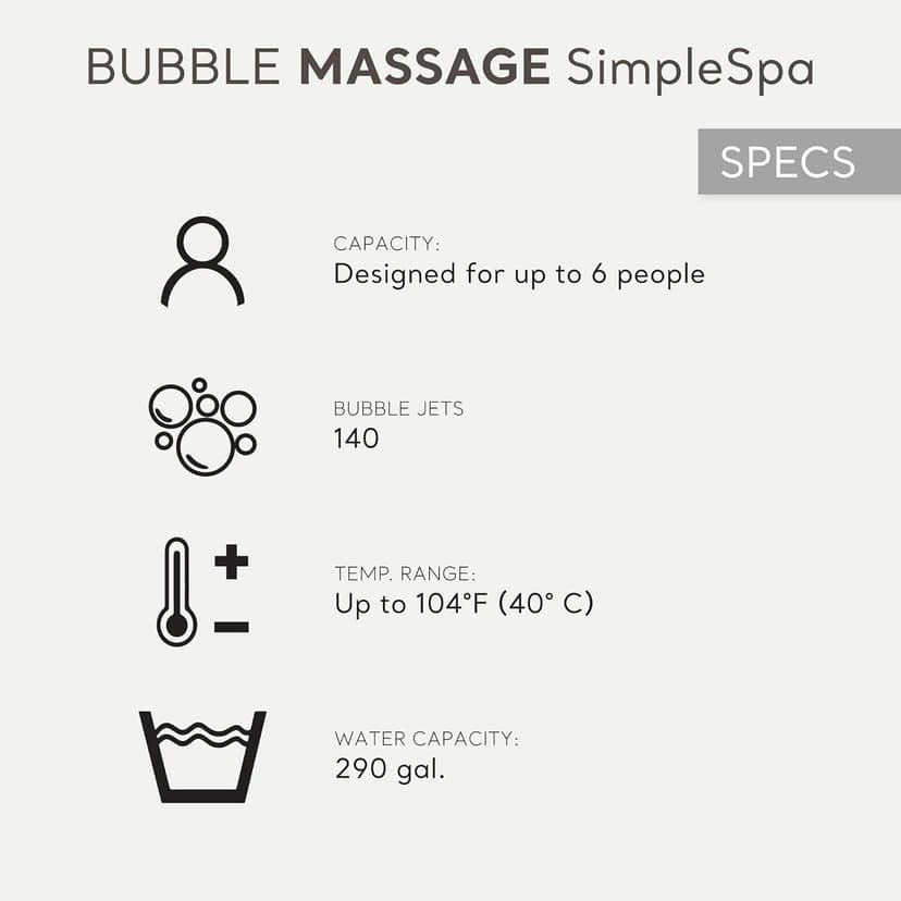 INTEX SimpleSpa Inflatable Hot Tub, 6 Person Bubble Massage Spa with Built-in Pump and Energy Efficient Cover