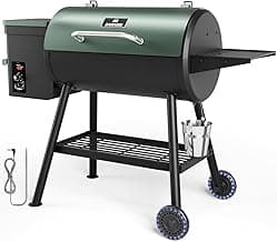 Grills HWPG-550B Electric Wood Pellet Smoker Grill, 565 SQ.IN Cook Area Pellet Grill with Auto Feed & PID Temperature Control (180-450°F), 8 in 1 BBQ Grill & Meat Probe for Backyard Outdoor