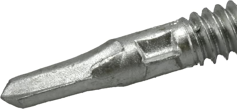 Premium Self-Drilling Metal Screws, Epoxy Coated Steel, Wafer Head Wood to Metal Winged Point Screws, Silver, #10 x 1-7/16 inches, Box of 68 Screws