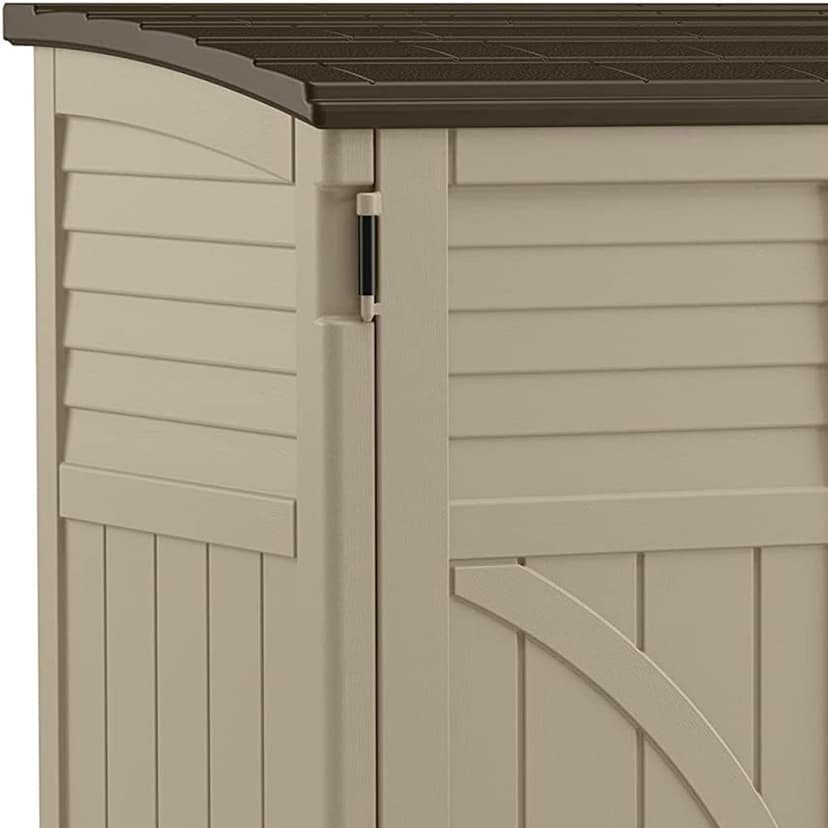 Suncast 34 Cu. Ft. Horizontal Shed for Outdoor Storage w/ Locking System, Sand/Slate