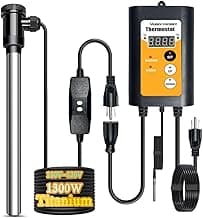 1300W Portable Submersible Titanium Water Heater with Gfci Plug, Immersion Water Heater with Thermostat for Bathtub, Bucket, Spa, Min Pool, Small Inflatable Hot Tub Water Heaters Parts