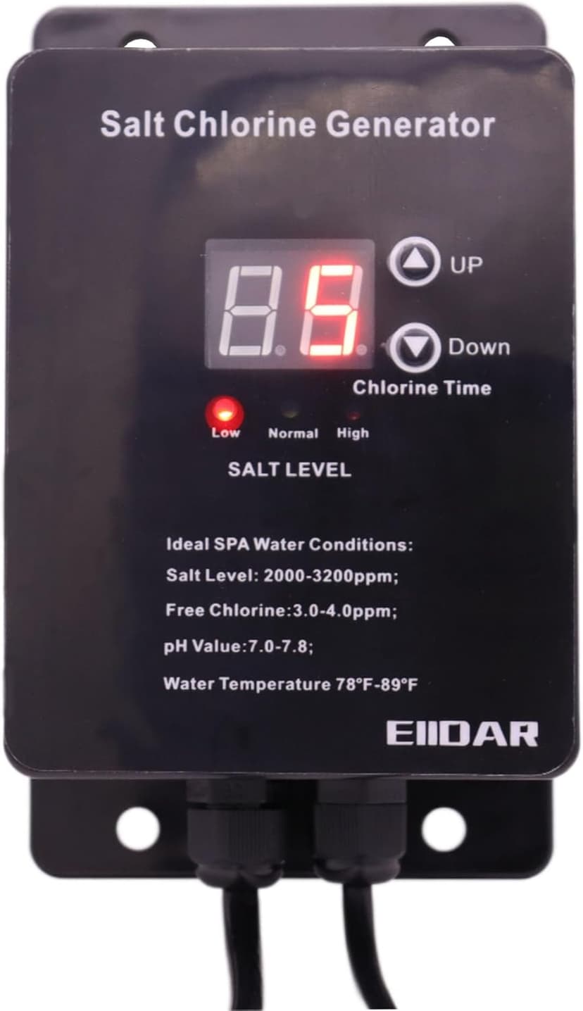Salt Chlorine Generator Salt Water Pool Chlorinator System with USA Titanium Salt Cell, Designed for Hot Tubs & Swim Spas, Chemical-Free
