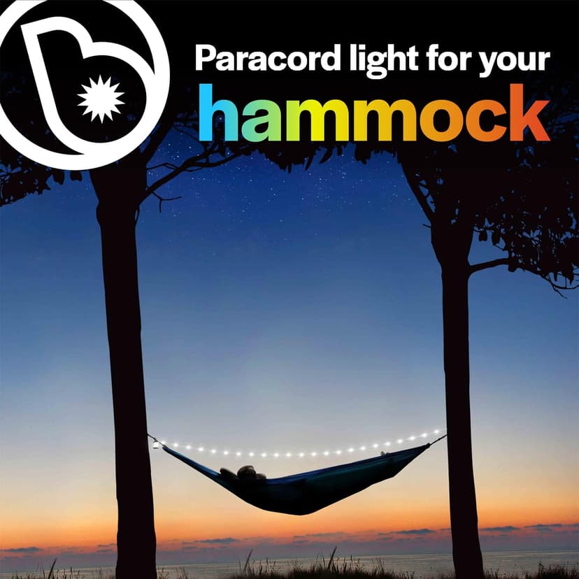 Brightz Hammock Lights - 18' Paracord Light Rope for Camping & Burning Man Accessories