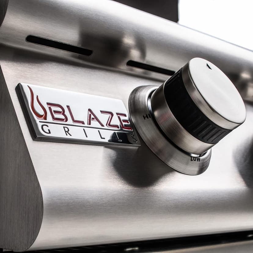 Blaze Prelude LBM 32-Inch 4-Burner Built-in Natural Gas Stainless Steel Grill with Flame-Stabilizing Grids, Heat Zone Separators, Drip Tray and Hood