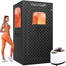 Portable Sauna Box for Home, Steam Sauna Tent, At Home Sauna with 3L 1200W Steamer, Indoor Sauna, Steam Saunas for Home, Personal Sauna Steam Room, 1 Person Saunabox, 15 Levels, 2.6’ x 2.6’ x 5.9’
